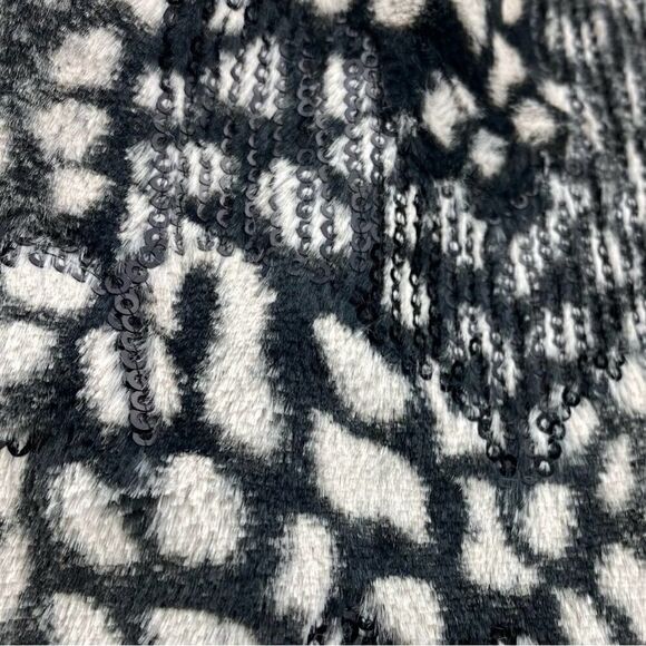 Joseph Ribkoff 163772 Animal Print Faux Fur Sequin Asymmetrical Jacket US 8 - Picture 4 of 6